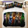 Fantasy Warriors Unite Bedding (1 * duvet cover + 2 * pillowcase, without core) 2D Flat Soft and comfortable Christmas birthday gift