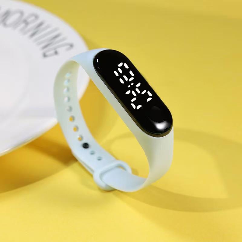 Водонепроницаемые белые светодиодные сенсорные часы для мальчиков и девочек средней школы