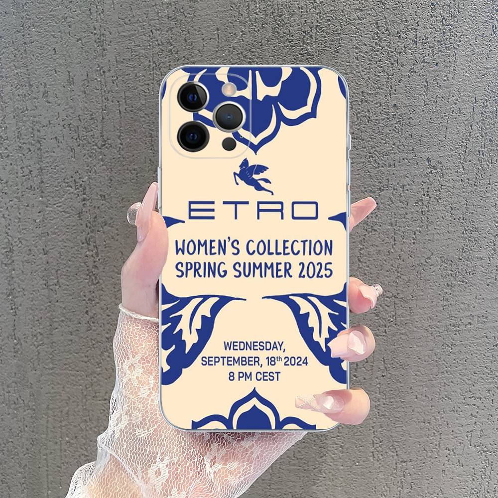 Роскошный Прозрачный Чехол Для Телефона E-ETRO С Логотипом Для IPhone 17 Air 16 Pro Max 15 14 13 12 11Plus Ударопрочный Чехол