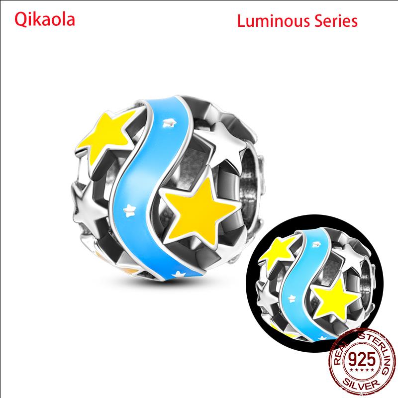 Original 100% sS925 Sterling Silver Luminous Octopus Ocean Series Charms Fit Bracelet DIY Beads Ms Jewelry Gift New In