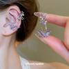 Циркониевые фиолетовые клипсы-бабочки для ушей Без прокола Костяные клипсы Сладкие универсальные серьги Серьги Женские