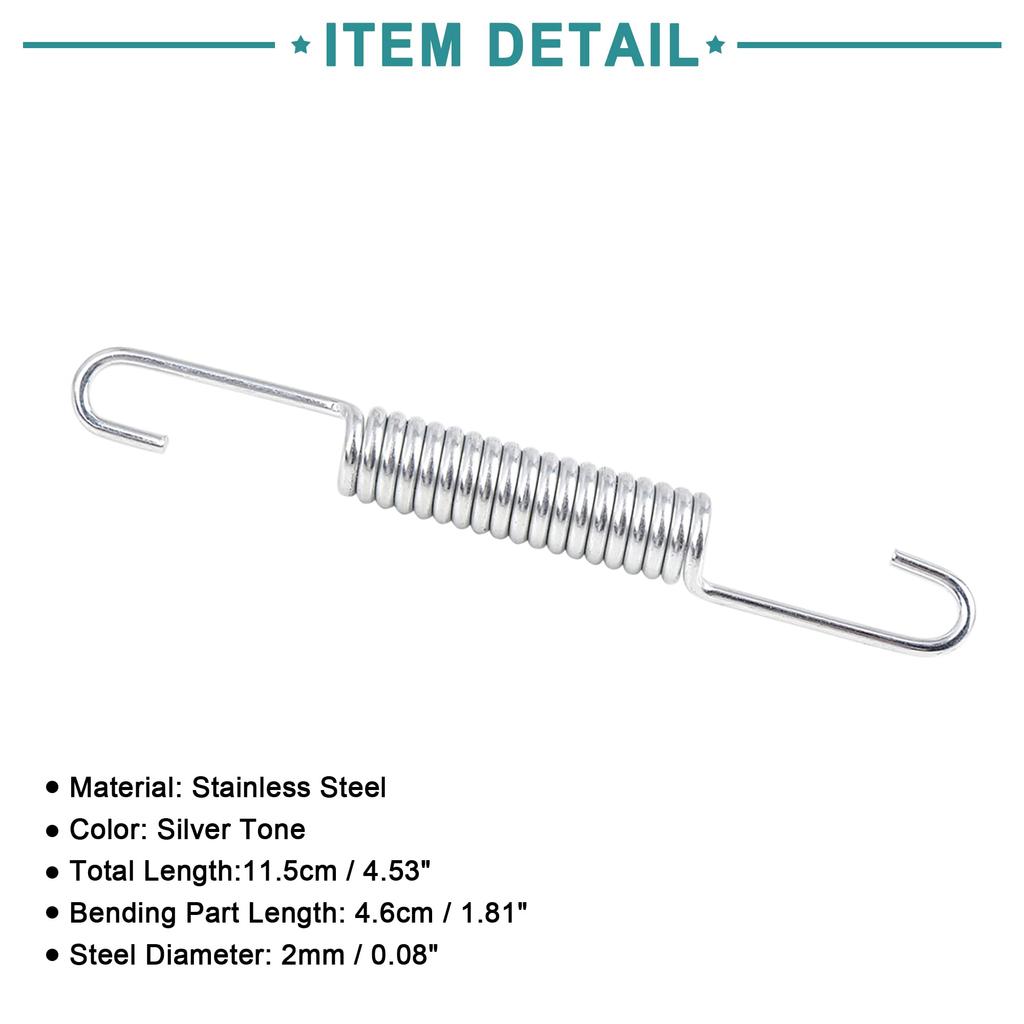 ACROPIX Motorcycle Kickstand Side Bracket Return Spring Compatible with TVS Star Silver Tone 1pcs