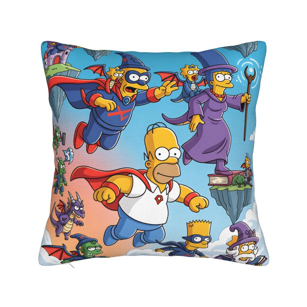 Pillow Cover SSimpsons Family Haunted House Halloween  Vintage Pillow Case For Sofa Bedroom Home Decor Pillowcases
