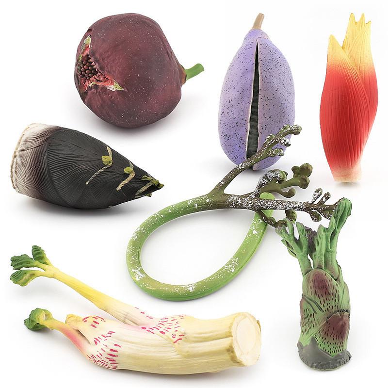 Реалистичный миниатюрный набор горных товаров включает папоротники, инжир, побеги бамбука и многое другое