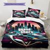 GTA  Pattern Bedding Quilt Set Quilt Cover Pillowcase Home Decoration Birthday Gift (1 * duvet cover + 2 * pillowcase, without core)
