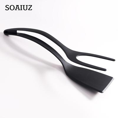 Многофункциональный силиконовый шпатель 2-в-1, термостойкие щипцы для домашней кухни, приготовления стейка, блинов, яиц, шпатель, зажим