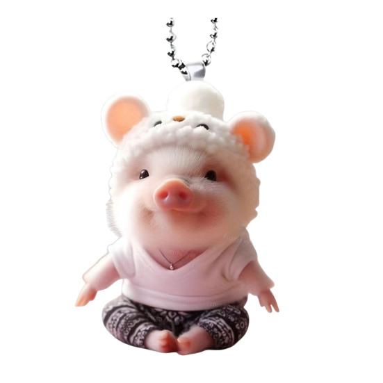 Car Rearview Mirror Pendant Hanging Decoration with Lanyard Easy To Hang Realistic Design Animal Shaped Christmas Tree Ornament