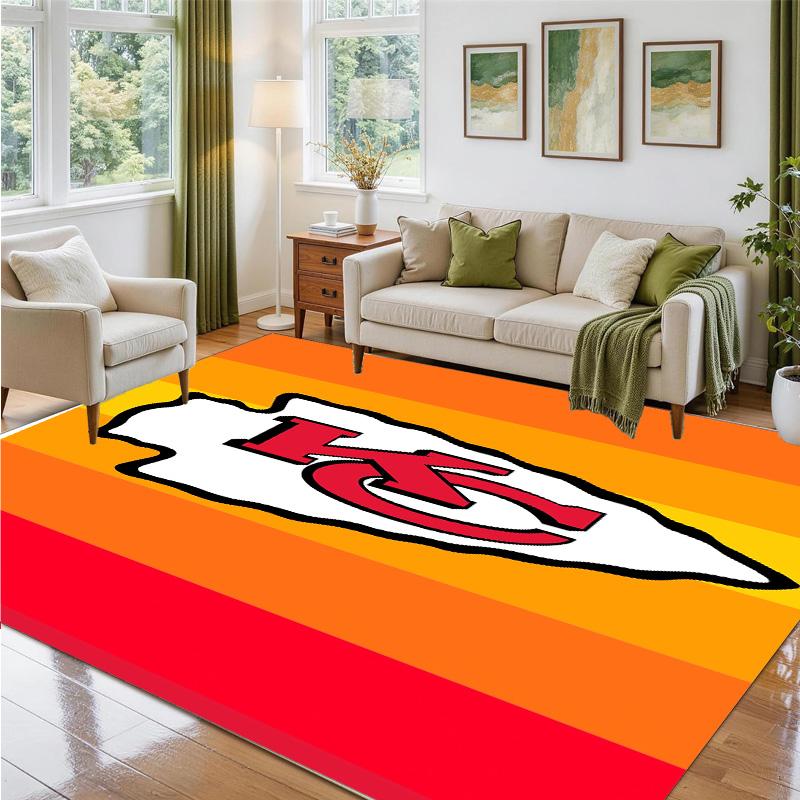 Ковер из кристаллического велюра с дизайном Kansas City Chiefs, мягкий декоративный коврик для спальни, прихожей