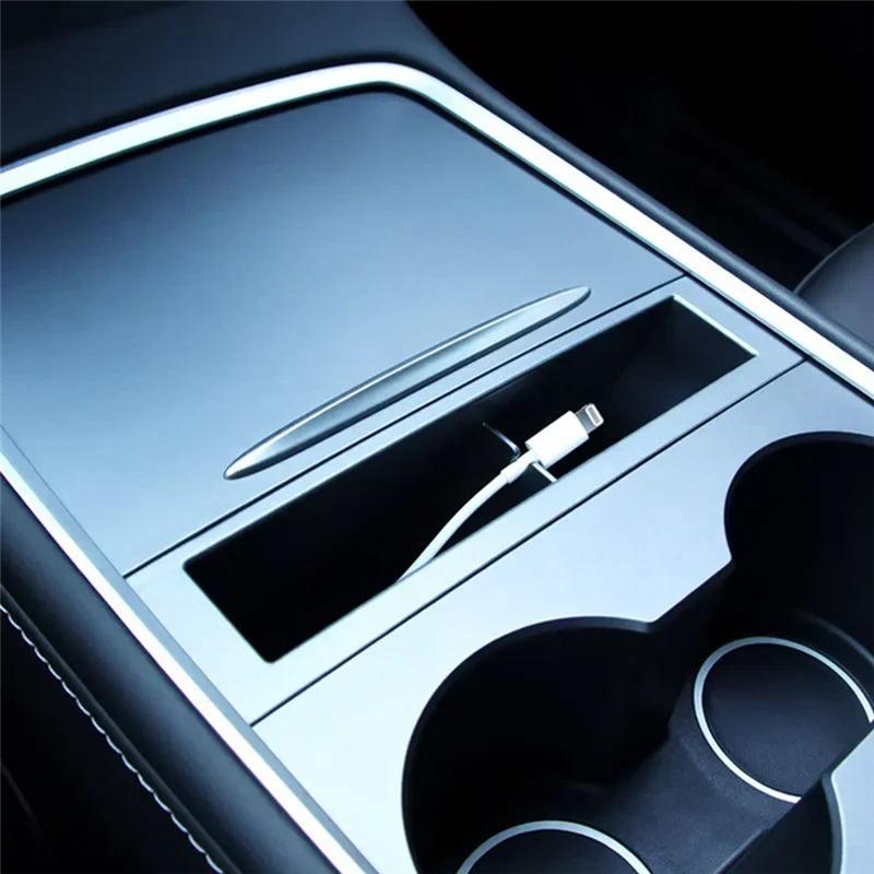 L10A Phone Charging Cable Organizer For Tesla Model 3 Y - Mobile Phone Storage Box Central Control Embedded Card Key