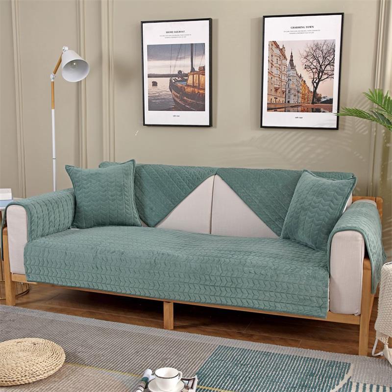 Мягкий толстый удобный чехол для дивана из кристального бархата, короткий плюшевый нескользящий секционный диван-полотенце, зимний теплый коврик для дивана для гостиной