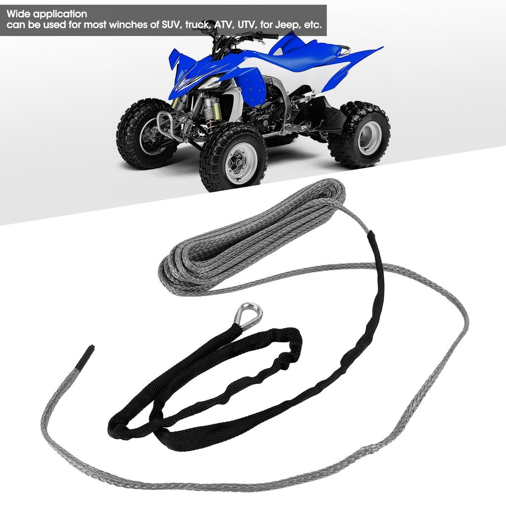 Winch Rope 15m Cable 7700lbs Nylon Trailer Recovery Towing Strap for SUV ATV UTV