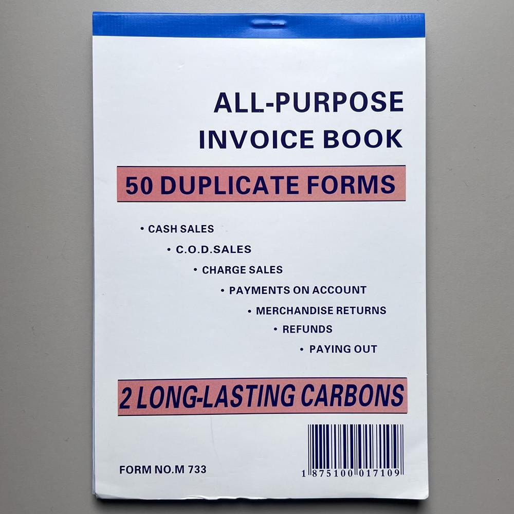 Two-Part Carbonless English Invoice & Receipt Book for Foreign Trade