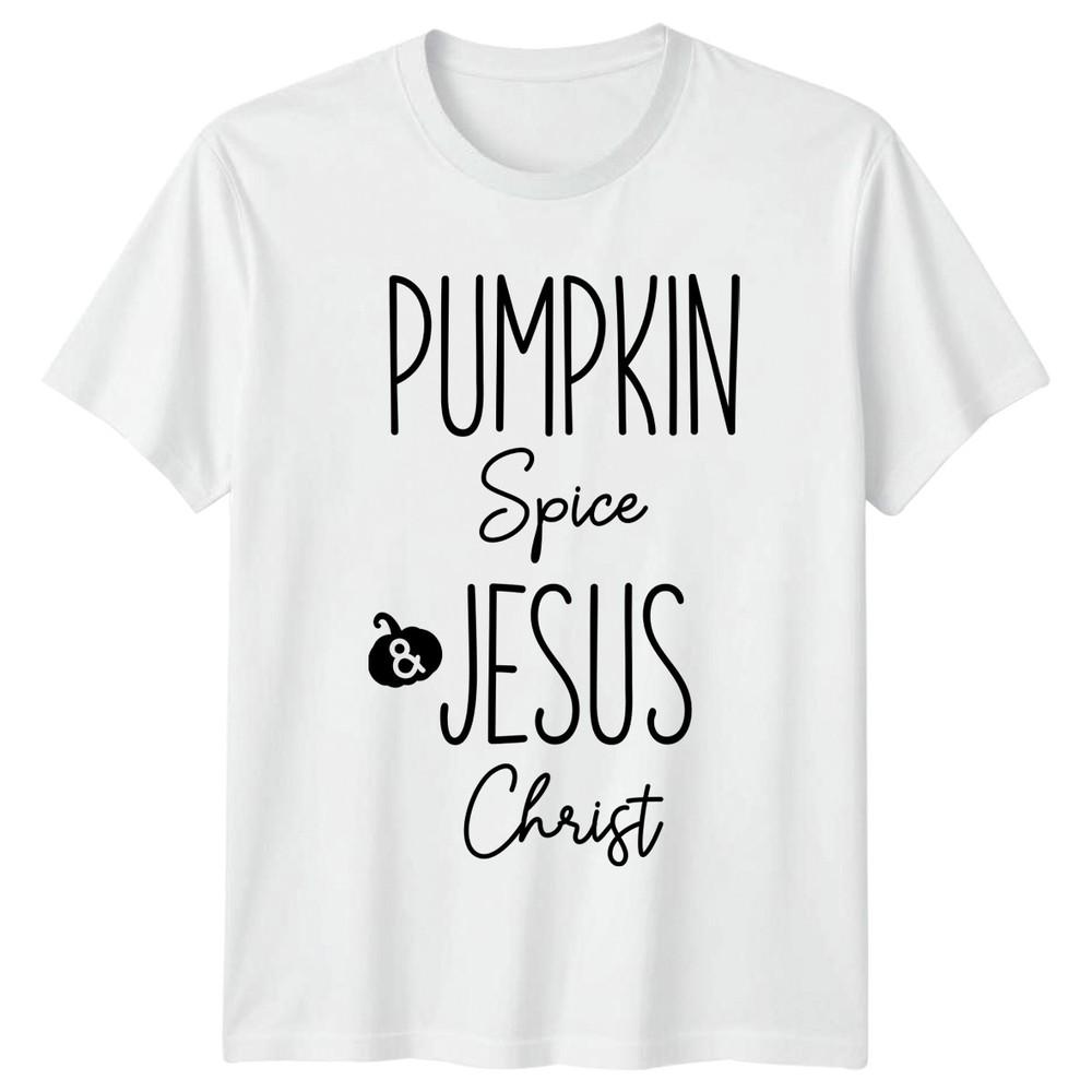 Pumpkin Spice Jesus Christ Fall Faith Cultural Unisexs Unisexs Graphic Tee