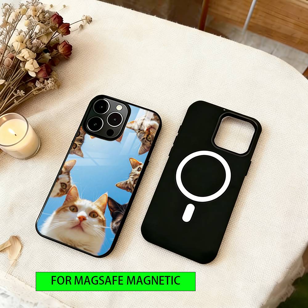 Чехол для телефона The Cat Crew для iPhone 17, 16, 15, 14, 13, 12, 11 Plus, Pro, магнитный с поддержкой Magsafe, беспроводная зарядка