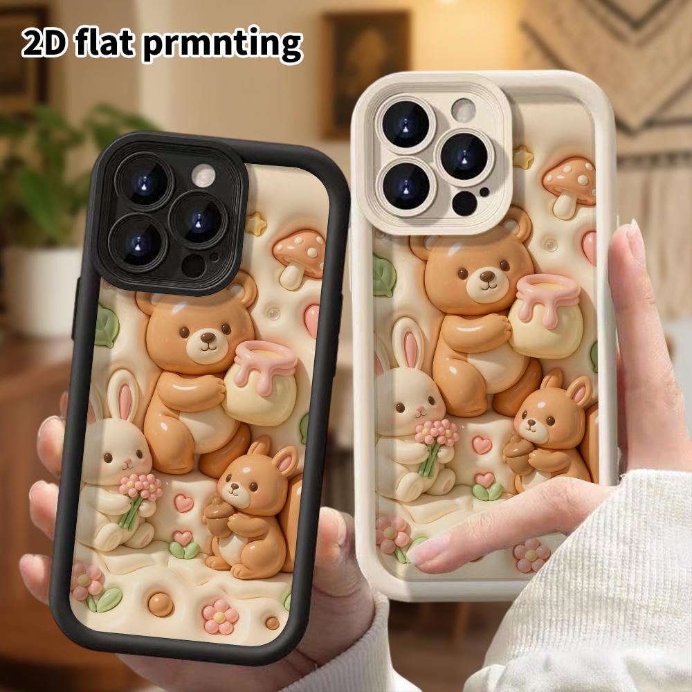 Phone Case: 2D flat design, suitable for iPhone 18 17 16 15 14 13 Pro protective case, forest animal combo, perfect Christmas and Halloween holiday gi