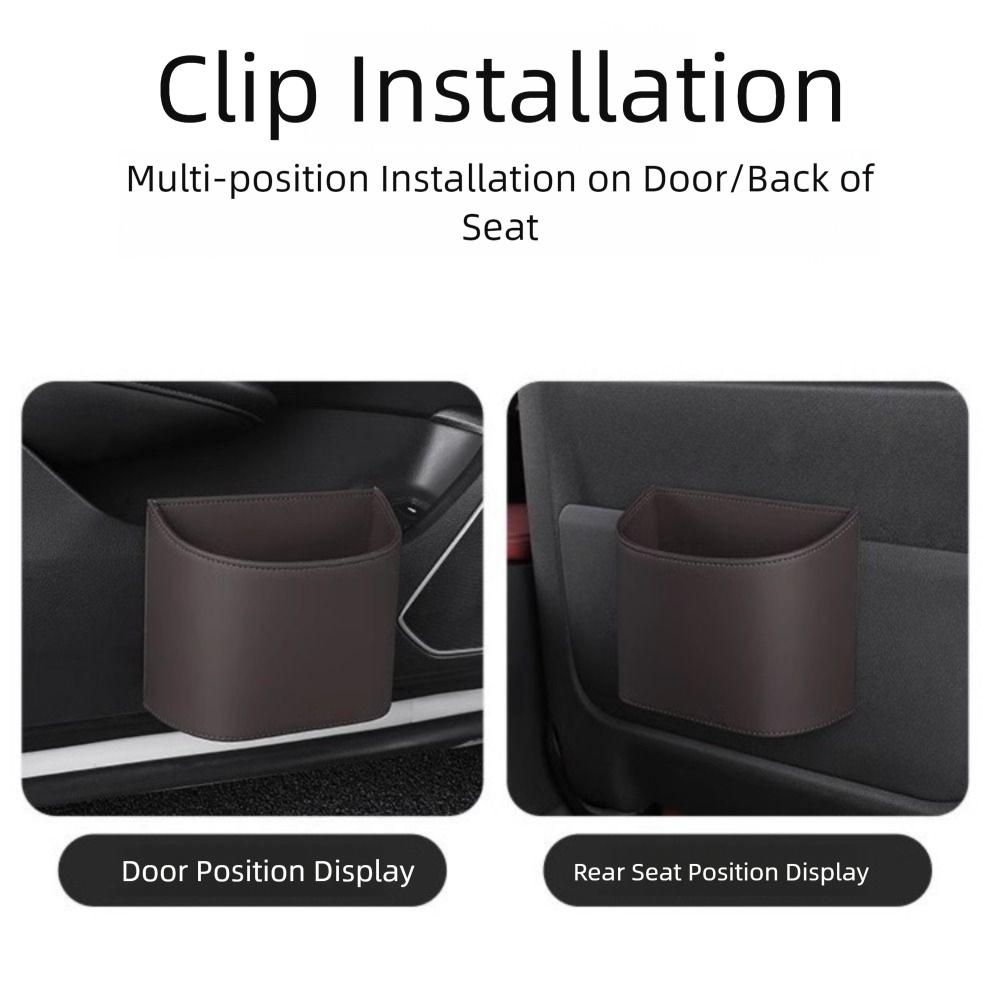 Waterproof Car Trash Can Leather Rubbish Bucket Vehicle Garbage Bin Car Interior Accessories