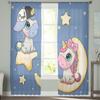 Милые единороги на луне, прозрачные оконные шторы для гостиной, спальни, современная вуаль, тюлевые шторы, тканевые шторы для кухни