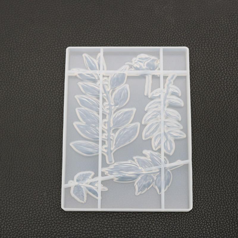 Diy Crystal Glue Mold Rose Flower Leaf Mirror Handmade Silicone Mold