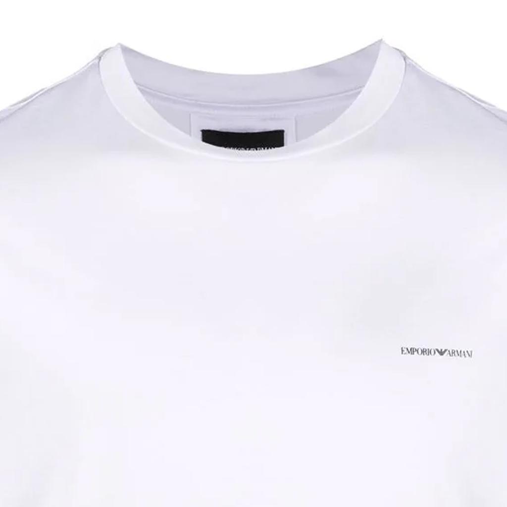 Emporio Armani Armani Весна/Лето 22 Свитшот с принтом букв Круглый вырез Короткий рукав Футболка Мужские Топы Белый 8N1TD81JUVZ0100