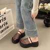 Mesh Women Platform Slippers High Heels Summer Slides Heeled Sandals 2025 New Brand Pumps Dress Designer Lady