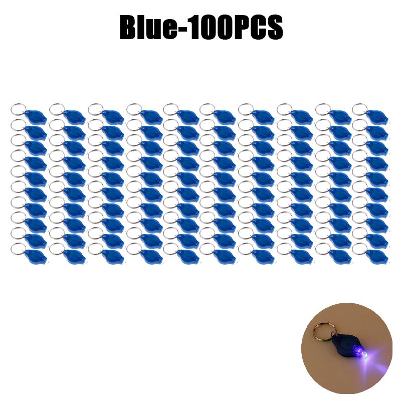100 шт. мини светодиодный брелок фонарь УФ-фонарик УФ-свет карманный аварийный фонарь мини-фонарик черный свет брелок фонарики
