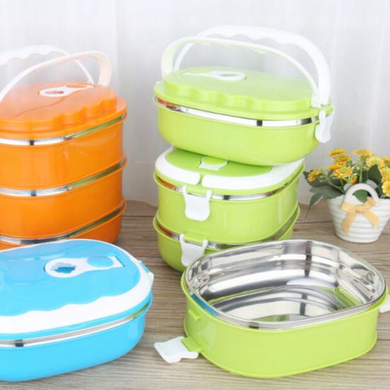 44928-слойный термический обед, прямоугольный ящик для хранения из нержавеющей стали, контейнер для еды