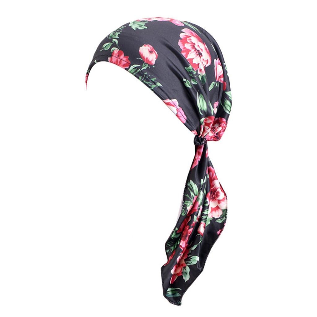 Fashion Headscarf Hat New Women Hat Flower Print Bandana Scarf Muslim Chemo Hat for Parties Travel and Daily Use
