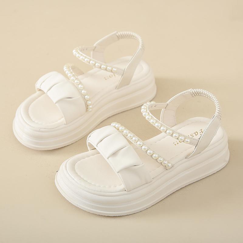 Женские сандалии летние черные уличные нарядные с открытым носком повседневные толстые подошвы на платформе милые сандалии для девочек размера плюс