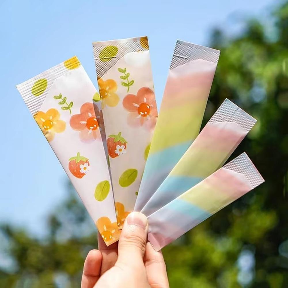 100pcs Rectangular Open Top Aluminum Foil Bag Disposable Long Strip Tea Bag Trial Storage Pouches Fruit Dried Honey