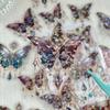 20pcs Reusable Red Butterfly Stickers: Glitter, Shimmery & Self-adhesive for Diary, Planner & Scrapbooking