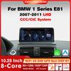 10,25-дюймовый беспроводной Carplay автомобильный радиоприемник для BMW 1 серии E81 E82 E87 LHD 2007-2011 CCC CIC система Android 13 GPS мультимедийный видеоплеер FM BT