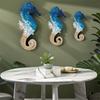 3pcs Wooden Seahorse Signs Pendant Hand Carved Ocean Animal Decoration  For Living Room Bedroom Home