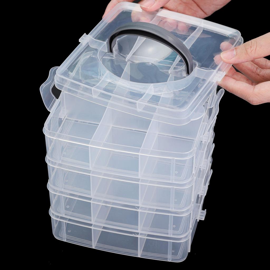PP Material Plastic Transparent Compartment Storage Box DIY Bracelets Necklaces Jewelry Storage