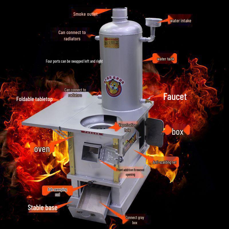 Многофункциональная деревенская отопительная печь Leide Zhu с радиатором, работает на угле и древесном угле для зимнего отопления.