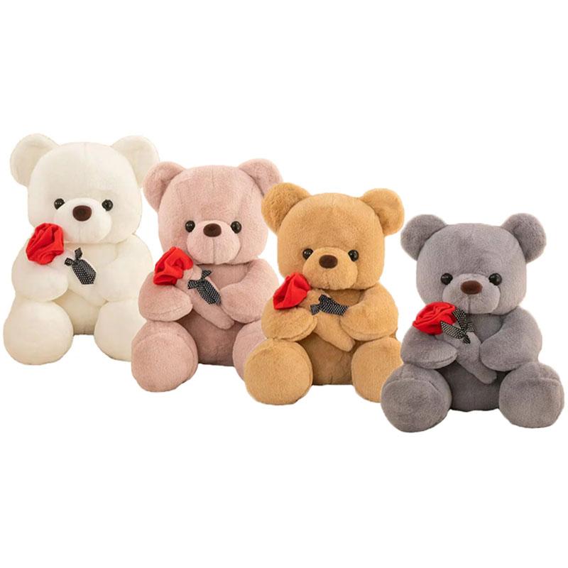 Hot Selling Cute Rose Teddy Bear Super Soft Plush Stuffed Animal Toy for Valentine's Day Filled with PP Cotton