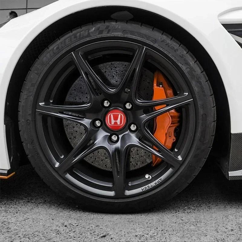 4Pcs 45mm Car Wheel Hub Center Cap Sticker Metal Emblem Stickers For Honda Civic Accord Fit City Vezel CRV Odyssey Pilot Jazz