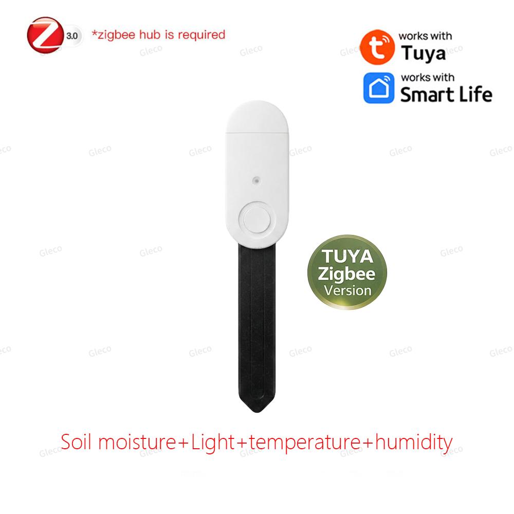 Zigbee Soil Moisture Sensor Fertility Sunlight Ambient Humidity Temperature Tester Monitor Detector For Smart Life TUYA 2MQTT