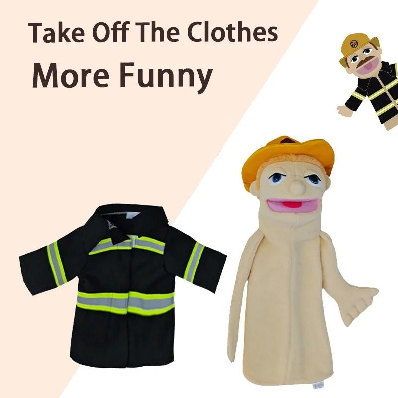 Profession Puppet Cartoon Professional Series Plush Toy Job Doctor Teacher Worker Famer Police Cosplay Kindgarten Role Play Gift