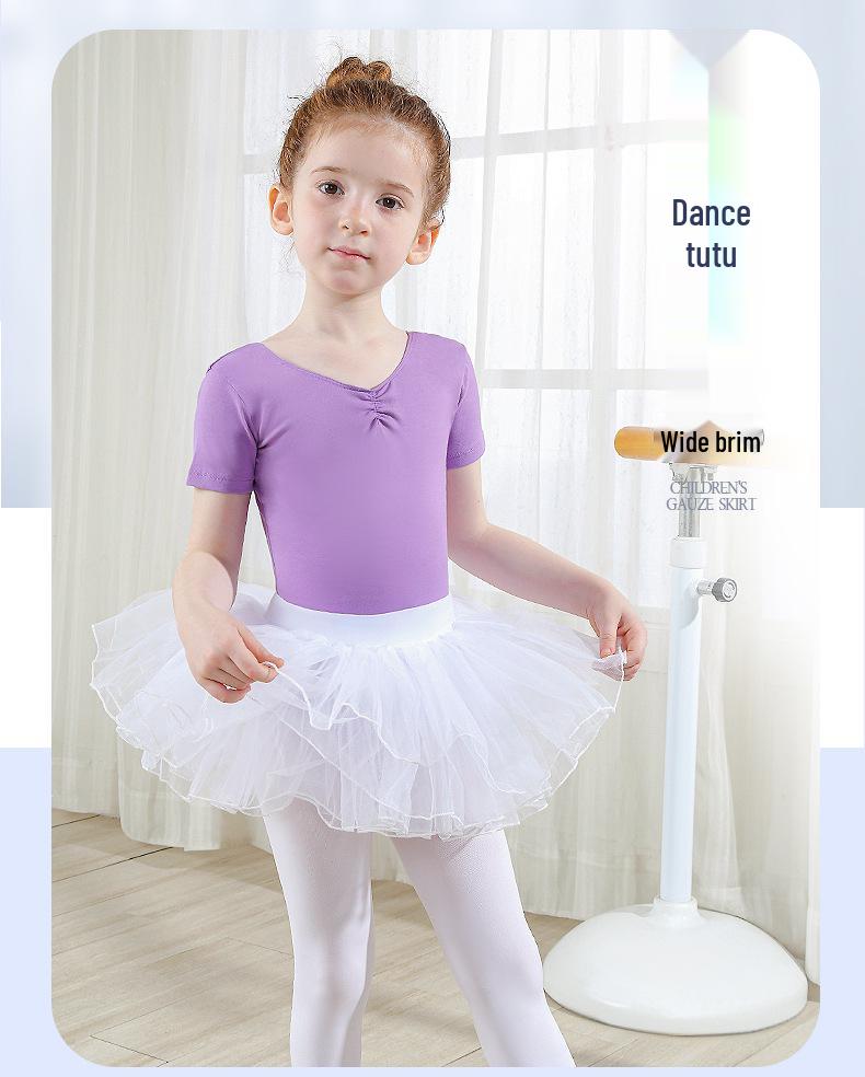Girls' Tulle Dance Skirt - Short, Puffy, Pink & White Options, Summer Practice Wear