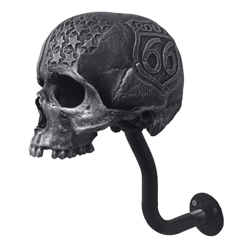 Motorcycle Helmet Holder Rack Wall Mount Hat Stand Display Rack Skull Rack