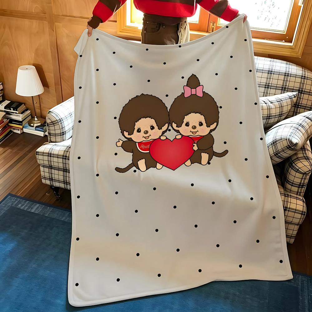 Плед M-Monchhichi из фланели, подходит для диванов, кроватей, офисов, путешествий, походных стульев