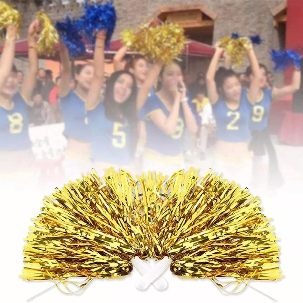 10 шт. помпонов для чирлидинга с прямой ручкой, многоразовые, пластиковые помпоны с эффектом вспышки