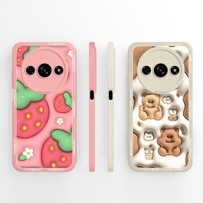 Чехол для Redmi A1 A2 Plus A3 Pro A3x A4 4G 5G Чехол Sweet Strawberry Cute Little Bear Супер Ударопрочный жидкий силикон Мягкий Подходит для Redmi Чехол