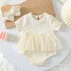 Stylish Summer Bubble Skirt Romper for Newborn Girls - Cute Princess Outing Outfit