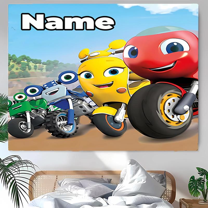 Personalized Ricky Zoom Background Tapestry,Custom Name Birthday Party,Multifunctional Wall Decoration for Home Decor,Various Occasions
