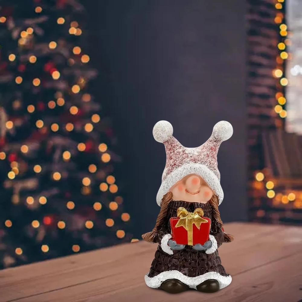 Resin Crafts Christmas Gnomes Statues Cute Merry Christmas Decorations  New Year Gift