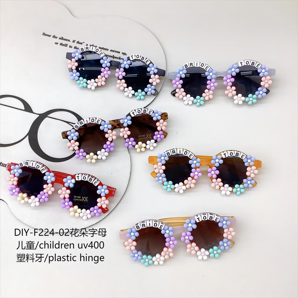 Fashion Diy Children'S Sunglasses Cute Cartoon Girl Concave Sunscreen Uv Protection Sunglasses