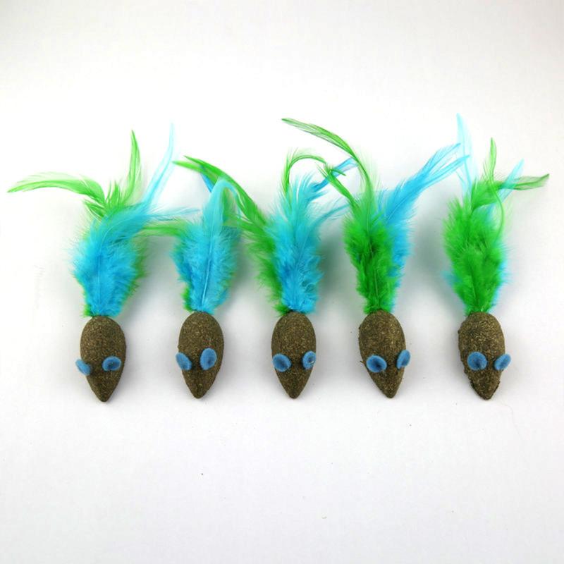 Мятная игрушка для кошек, кошачья мята в форме мыши с перьями, палочка для чистки моляров, кошачья закуска