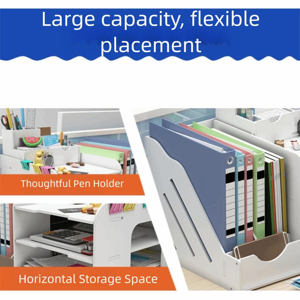 Настольный органайзер большой вместимости Утолщенный сортировщик файлов Настольный ящик для хранения Кабинет
