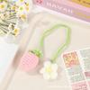 New Cute Handmade Flower Knitted Pendant Strawberry Crocheted Car Decoration Rearview Pendant Bag Key Mirror Ornaments Girl Gift